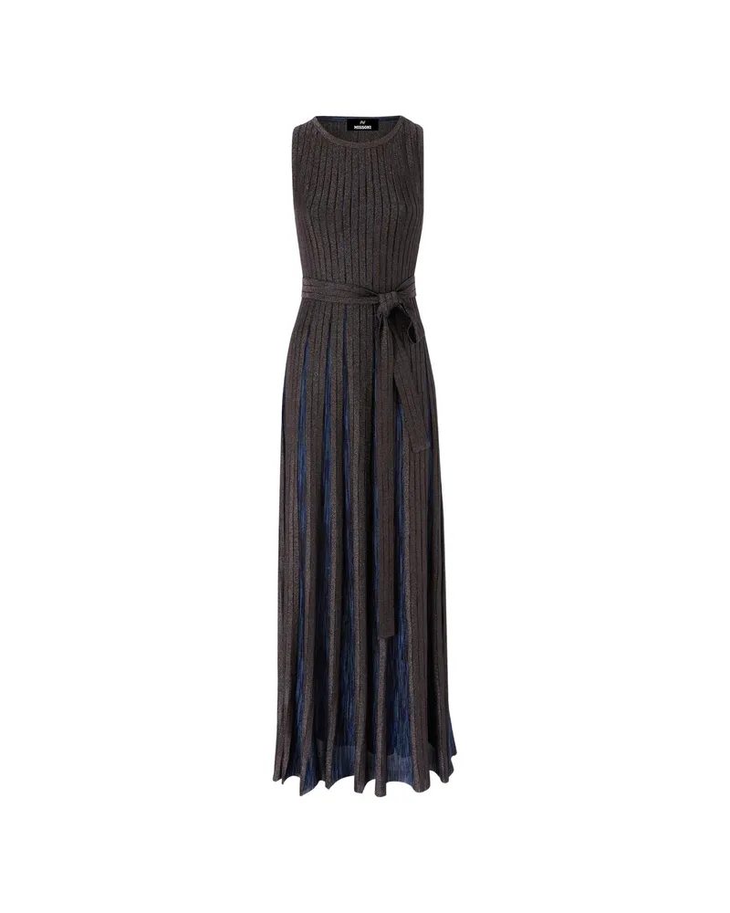 Missoni Long Lamé Dress With Belt Brown