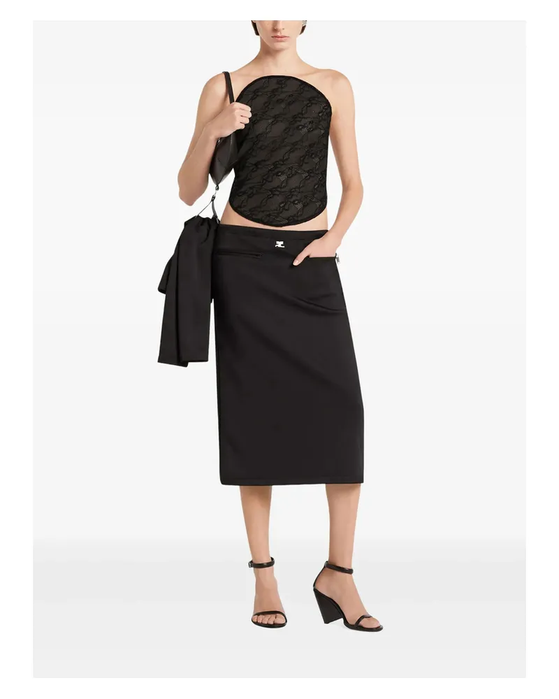 Courrèges Tailored High-waisted Skirt Black