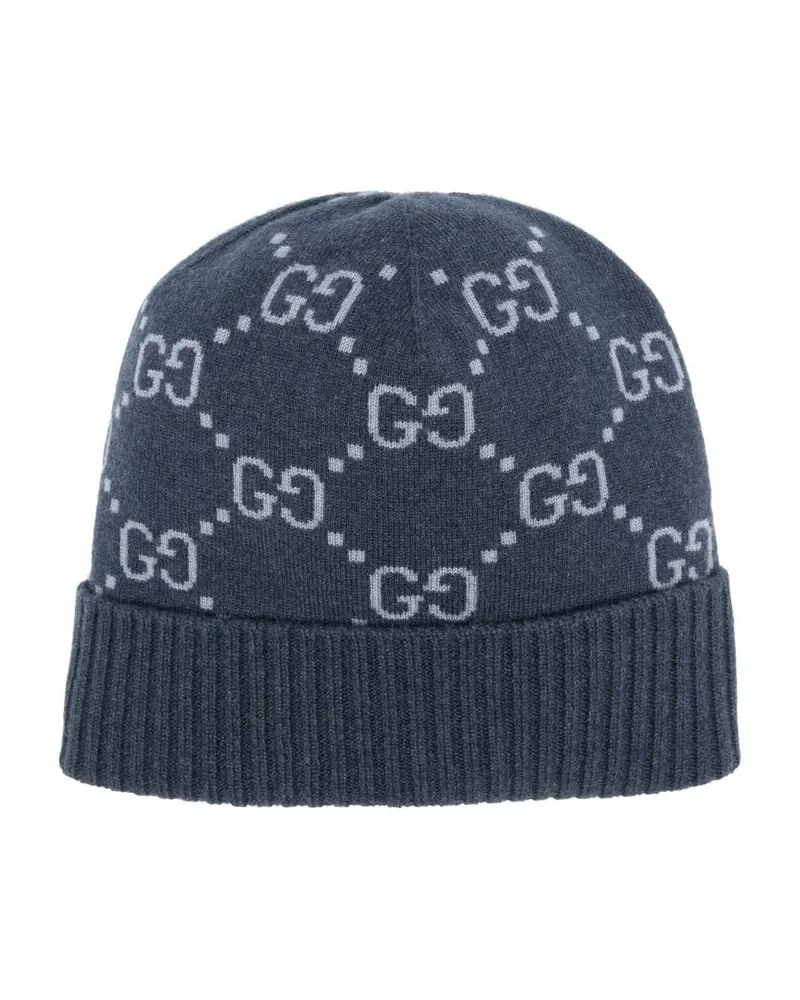 Gucci GG-jacquard Cashmere Beanie Blue