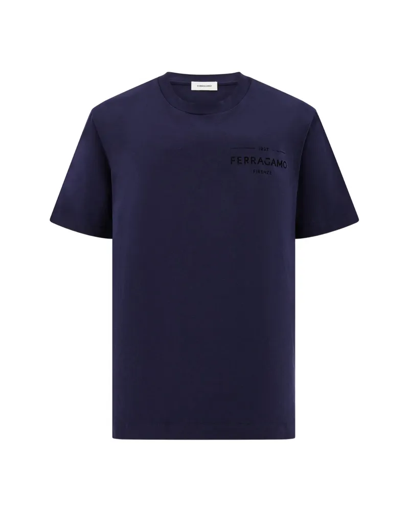 Ferragamo Logo T-shirt Blue