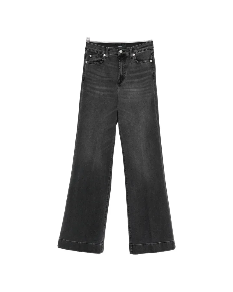 7 for all mankind Modern Dojo Faded-effect Wide-leg Jeans Black