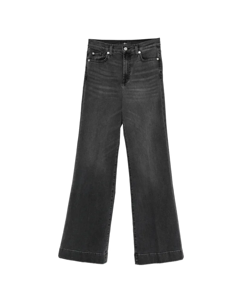 7 for all mankind Modern Dojo Faded-effect Wide-leg Jeans Black