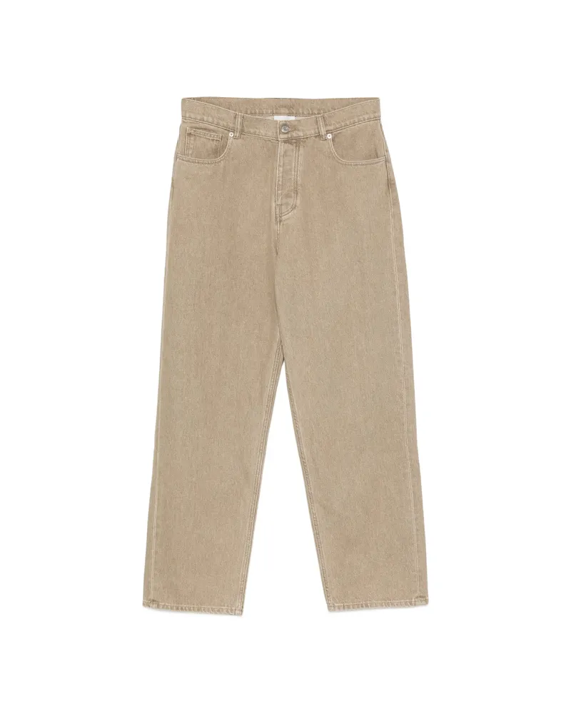 Drôle de Monsieur Belt-loop Straight-leg Jeans Neutrals