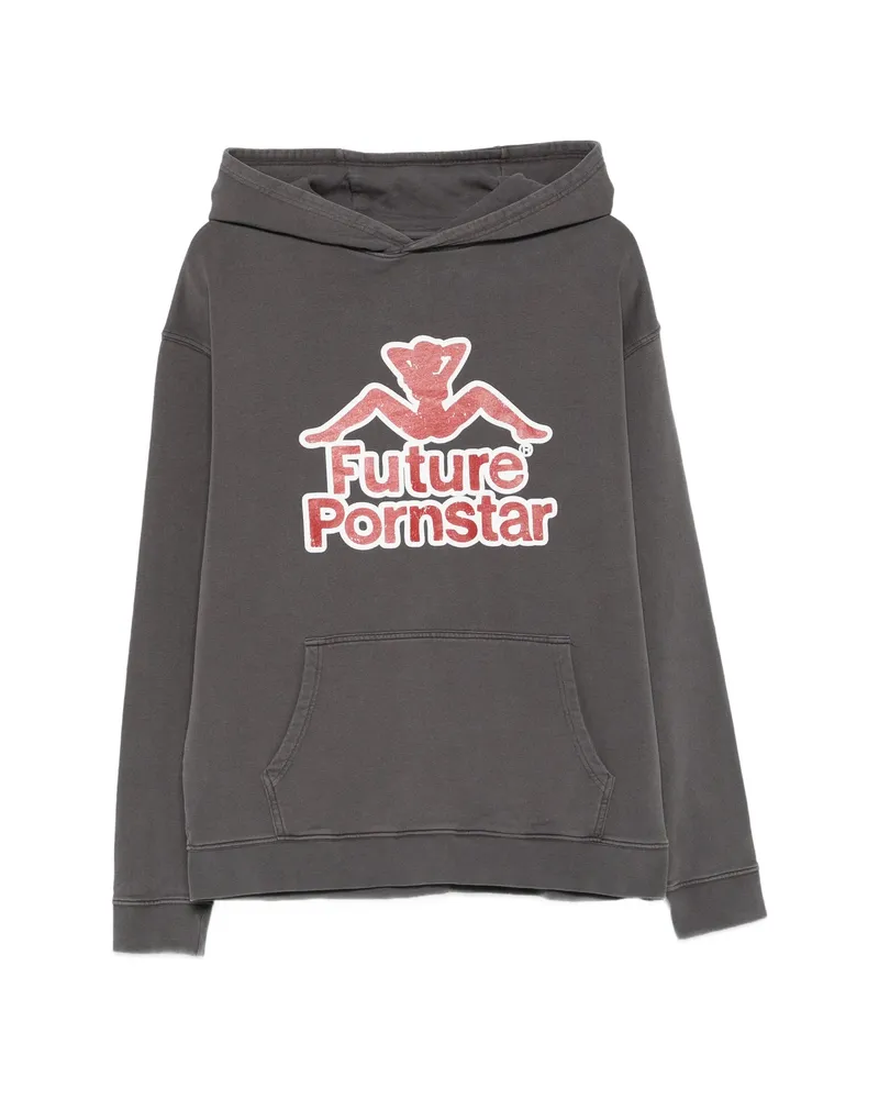 Carne Bollente Future Pornstar Printed Hoodie Grey
