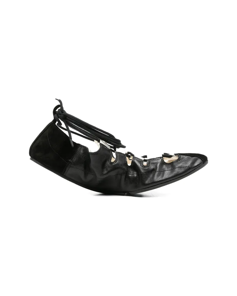 Alaïa Lace-up Ballet Flats Black