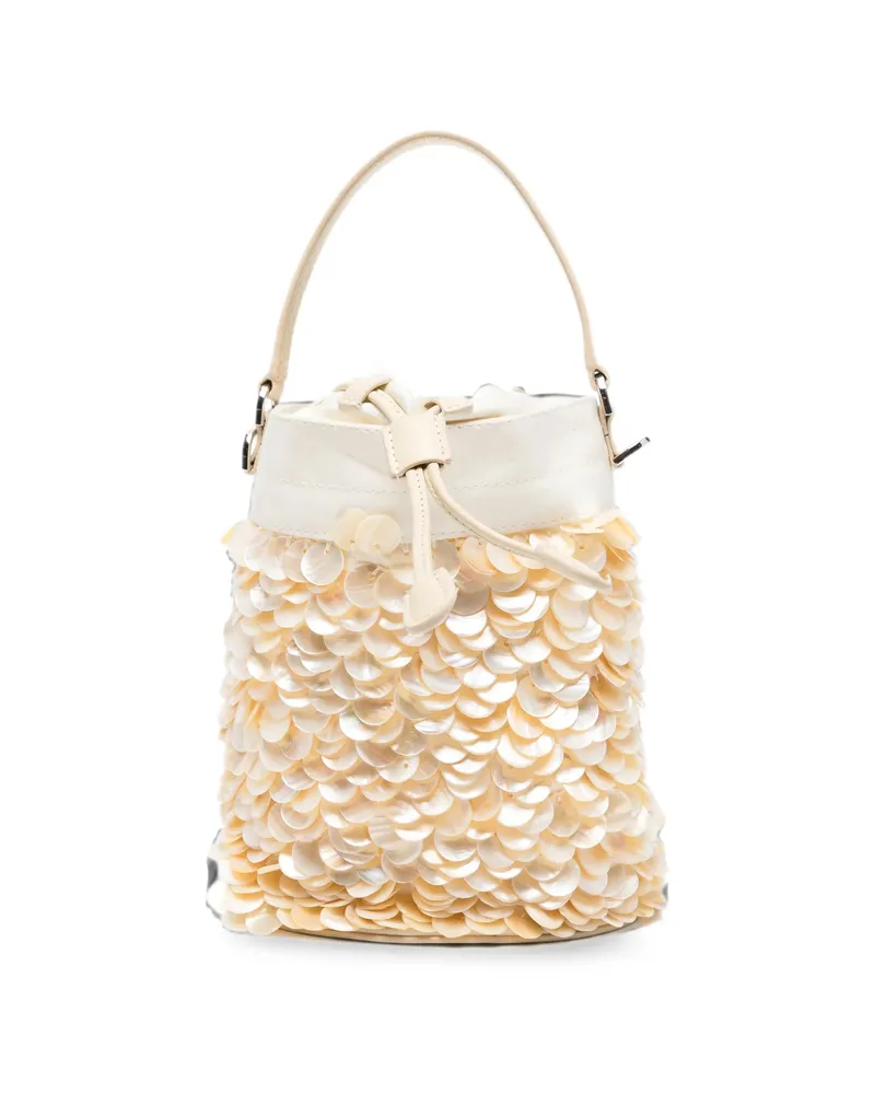 STAUD Mini Lila Bucket Bag Neutrals