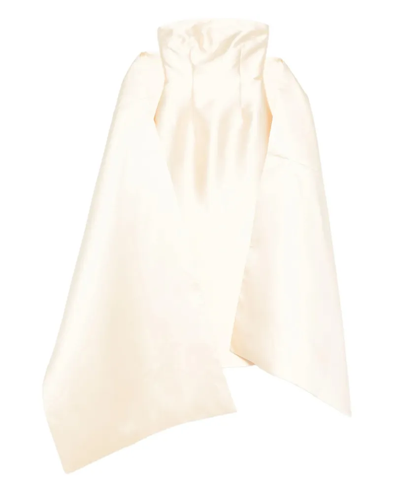 Solace London The Renee Strapless Midi Dress Neutrals