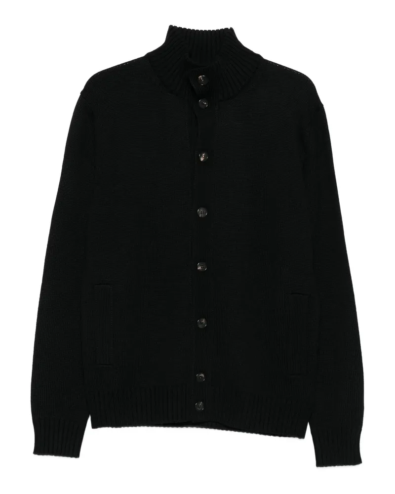 Zanone High-neck Button-fastening Cardigan Black