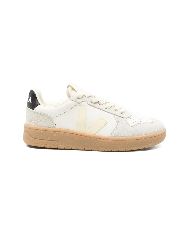 VEJA V-82 Suede Panelled Sneakers Neutrals