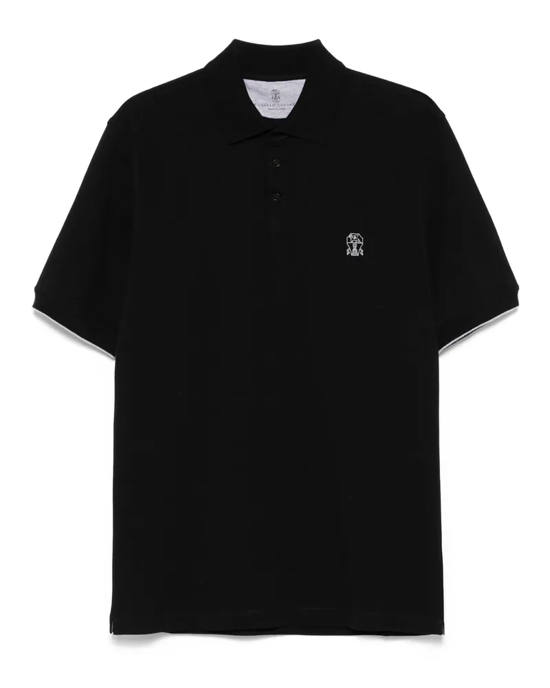 Brunello Cucinelli Cotton Polo Shirt Black