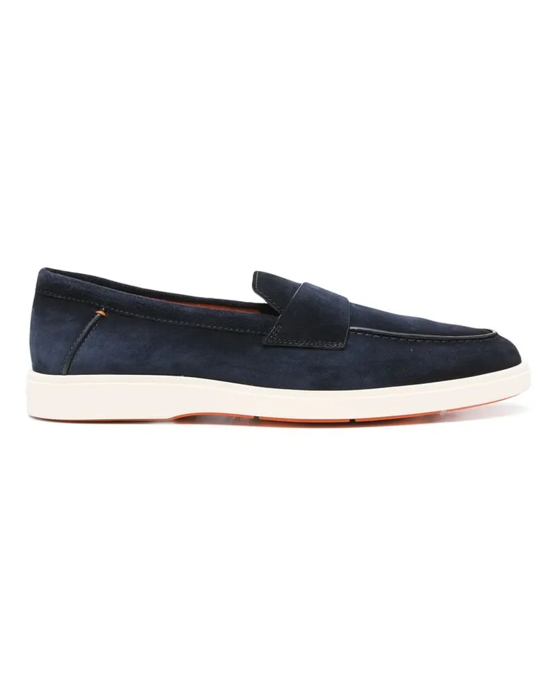 Santoni Suede Loafers Blue