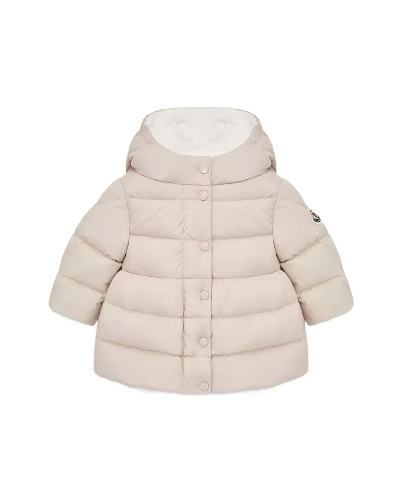 Moncler Charlotte Quilted Hooded Jacket Neutrals