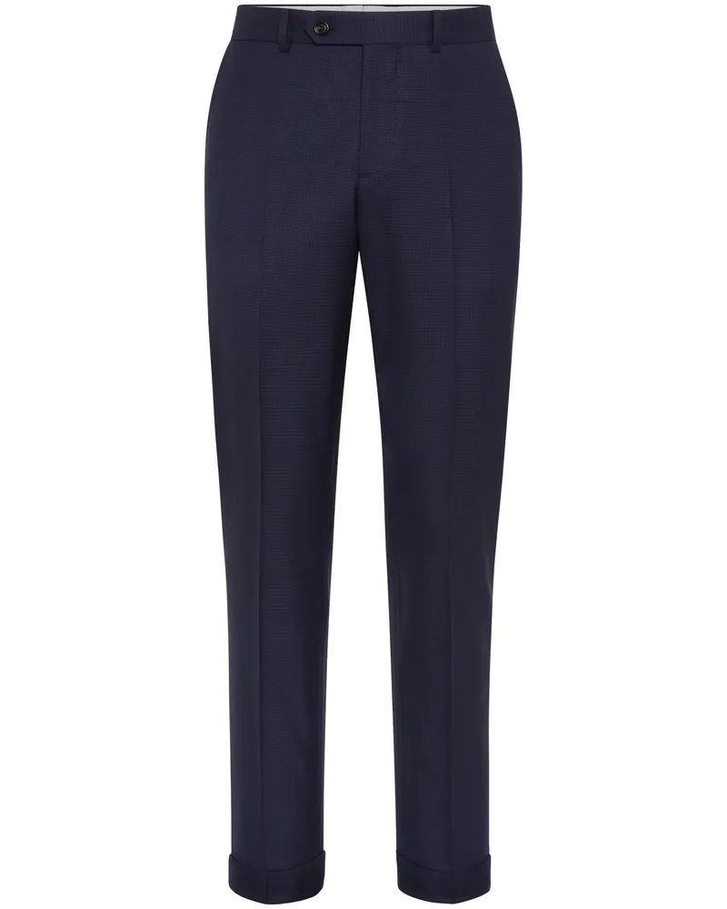 Brunello Cucinelli Tapered-leg Wool Trousers Blue