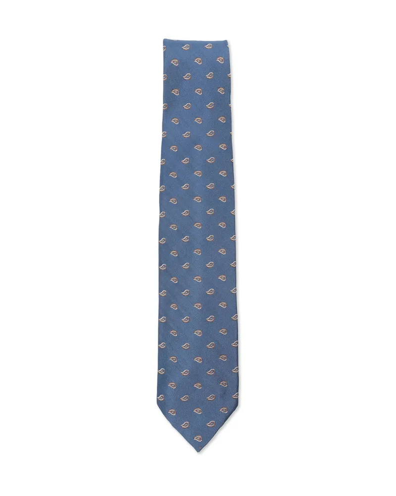 BARBA Paisley-pattern Tie Blue