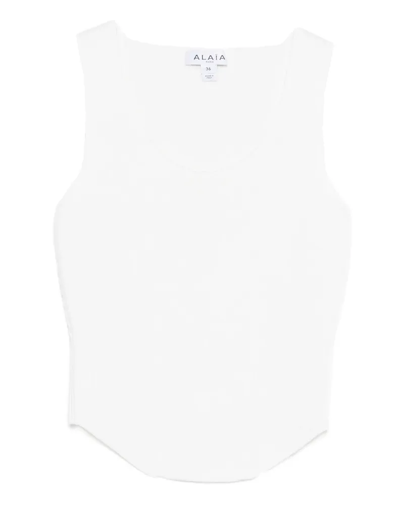 Alaïa Square-neck Top White