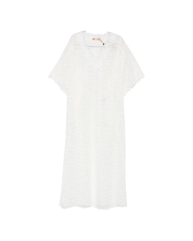 Ermanno Scervino Lace V-neck Dress White