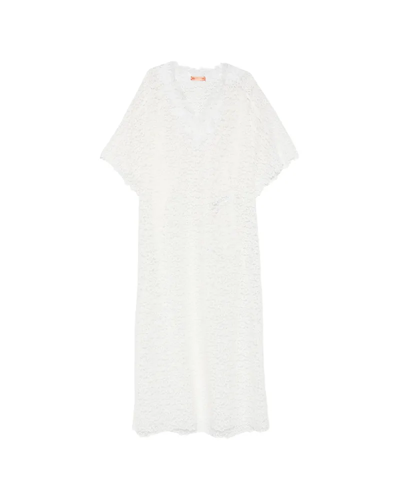 Ermanno Scervino Lace V-neck Dress White