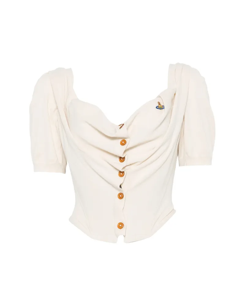 Vivienne Westwood Bea Draped Button-up Top Neutrals