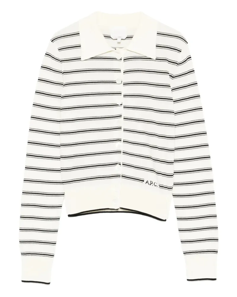 A.P.C. A. p.c. Polo-collar Cardigan White