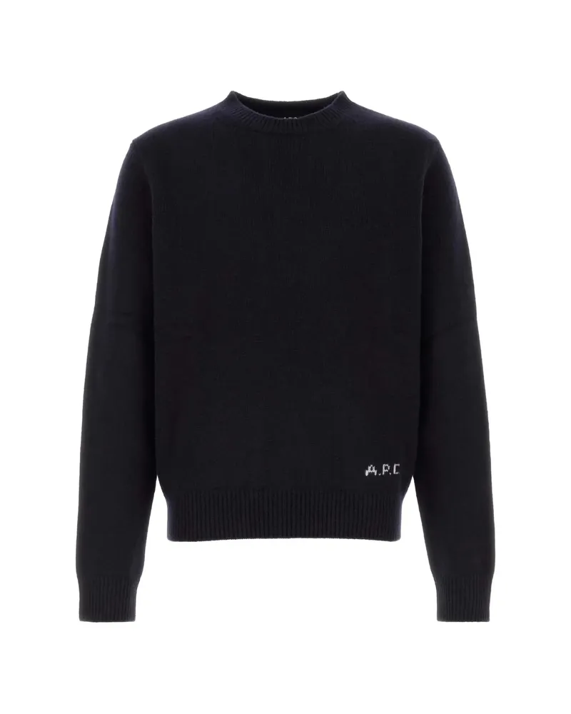 A.P.C. A. p.c. Edmond Logo-embroidered Sweater Blue