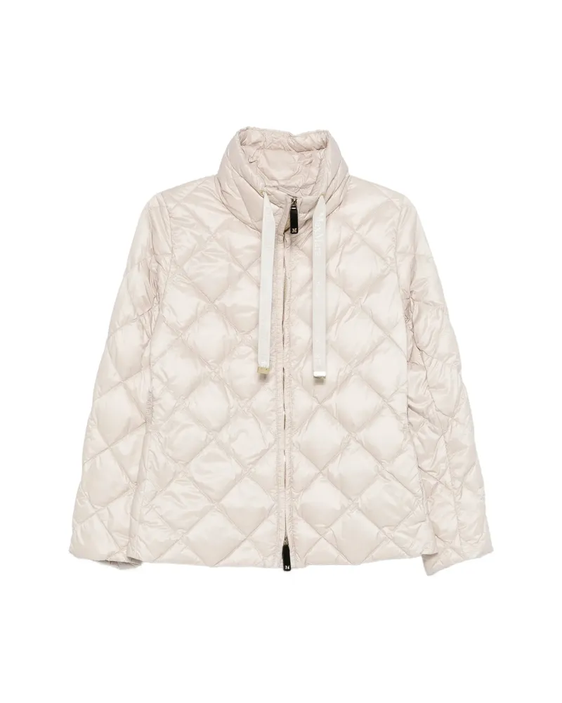Max Mara Quilted-design Zip-up Jacket White