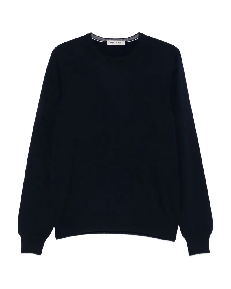 La Fileria Crew-neck Cashmere Sweater Blue