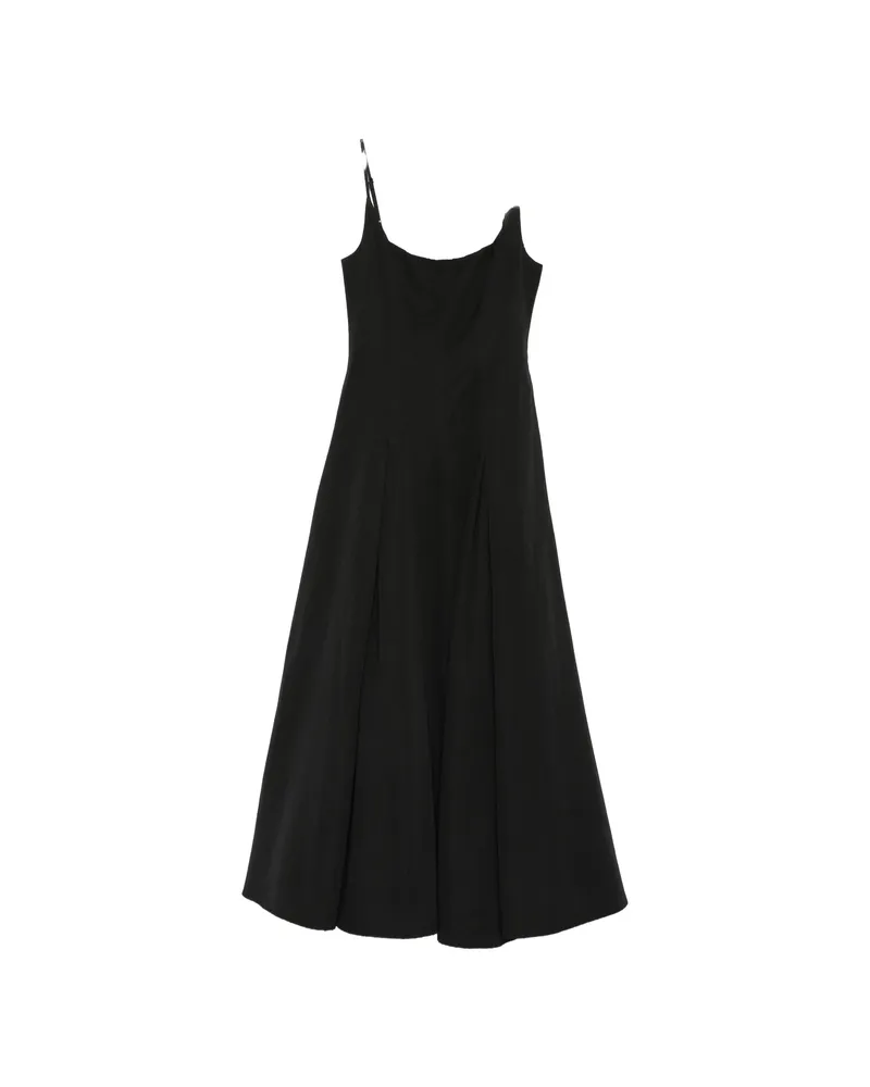 STAUD Jill Pleated Spaghetti-strap Maxi Dress Black