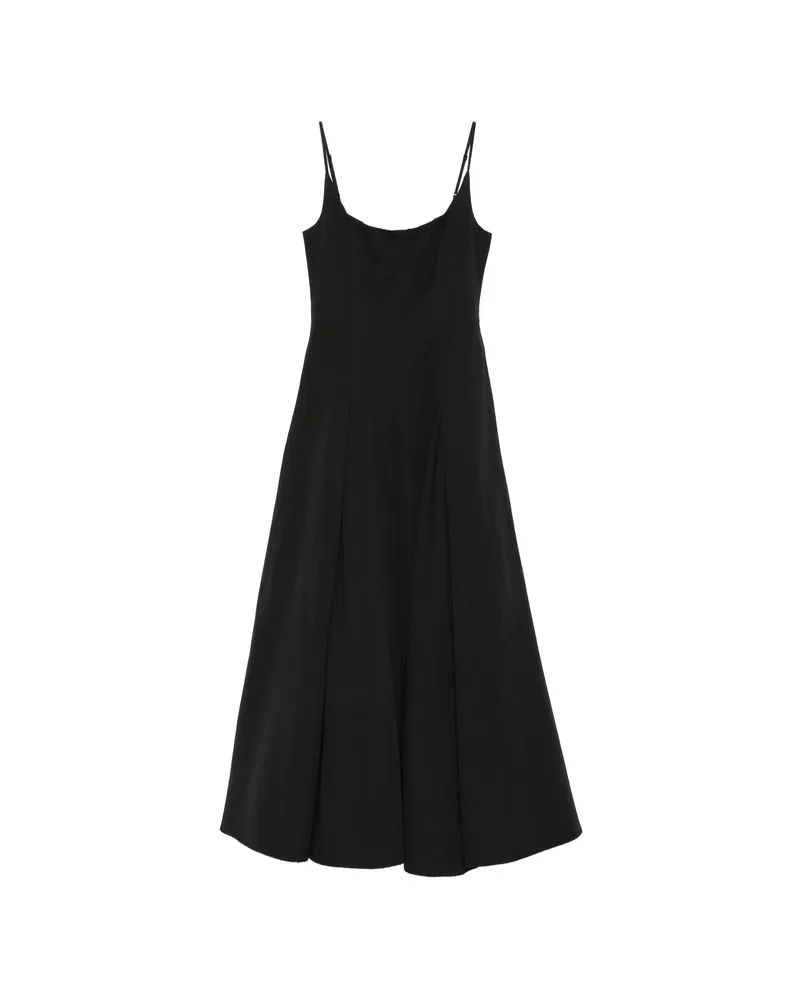 STAUD Jill Pleated Spaghetti-strap Maxi Dress Black