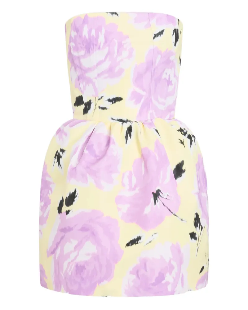Patou Floral Mini Dress Yellow