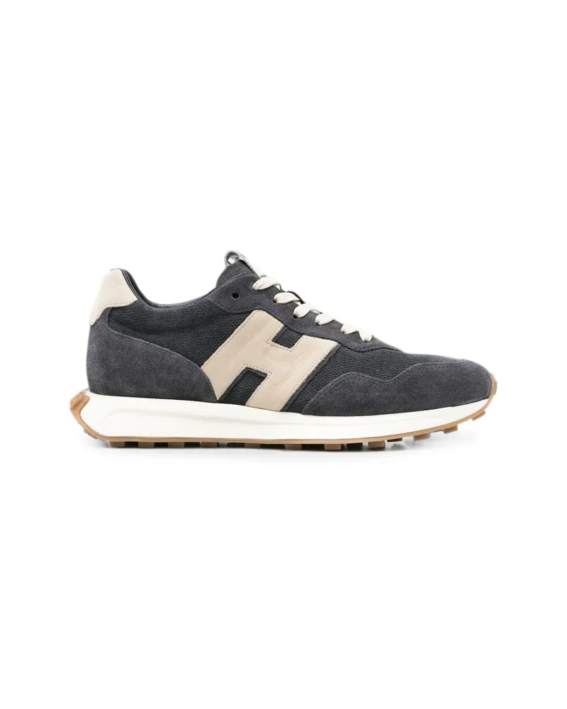 Hogan Logo-patch Panelled Sneakers Grey
