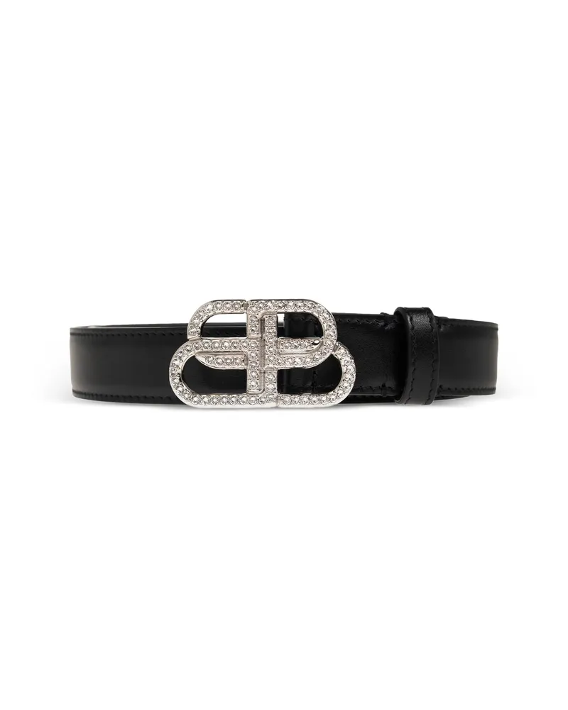 Balenciaga Logo-buckle Leather Belt Black