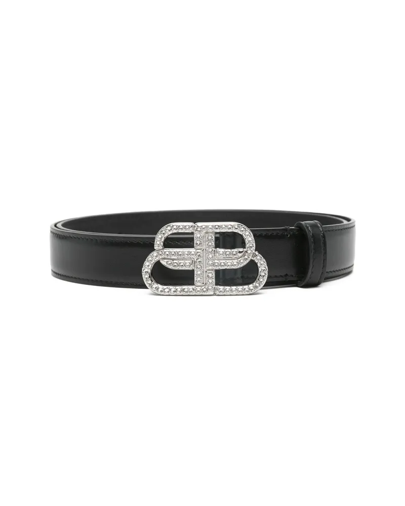 Balenciaga Bb Crystal Belt Black