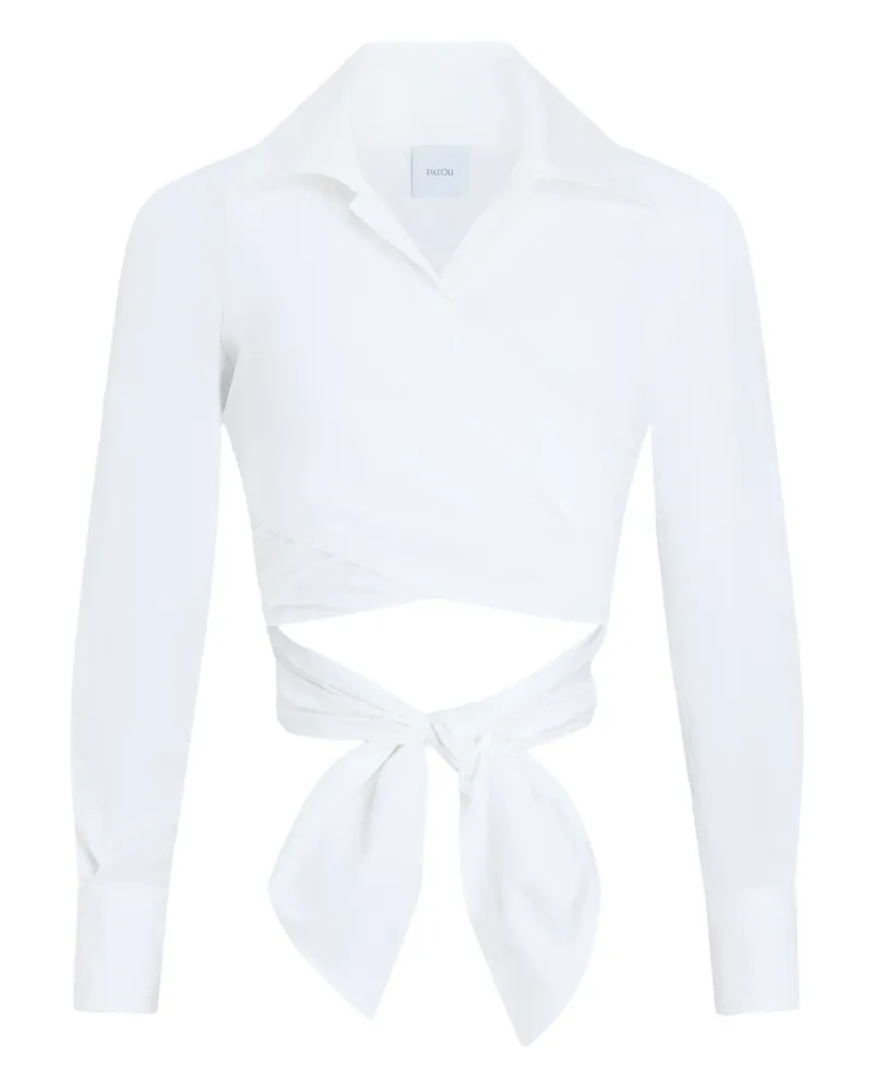 Patou Long-sleeves Knotted Top White