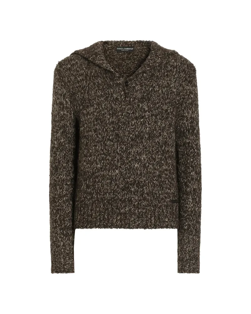 Dolce & Gabbana Alpaca Blend Polo Shirt Brown