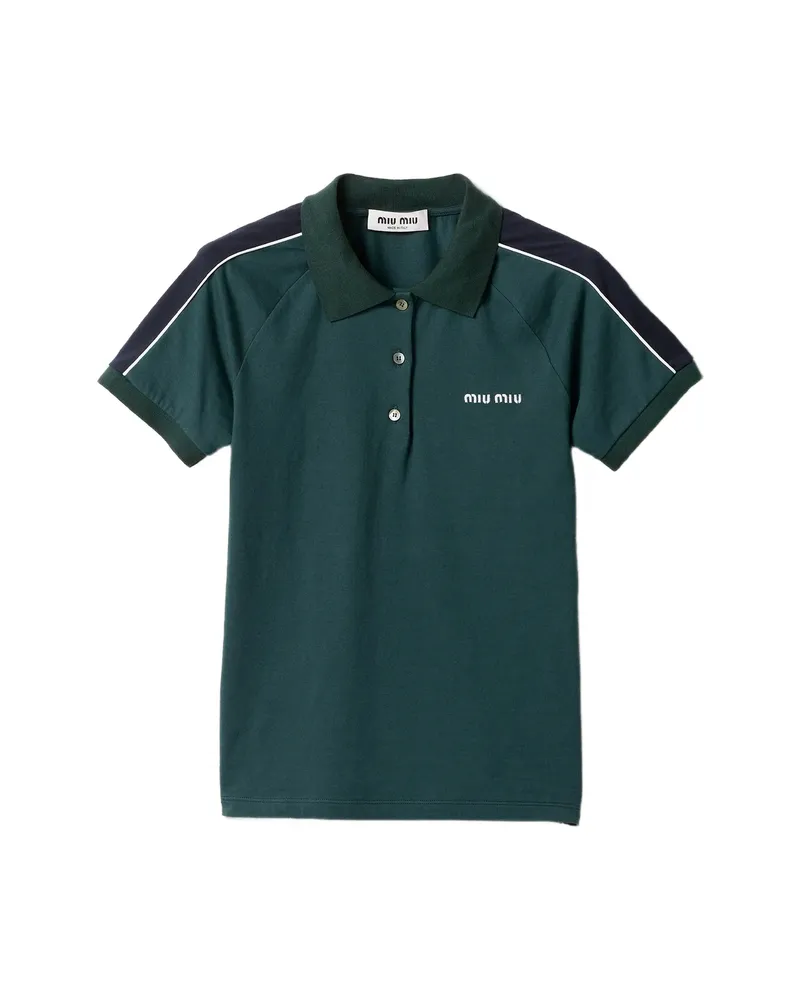 Miu Miu Jersey Polo T-shirt Green