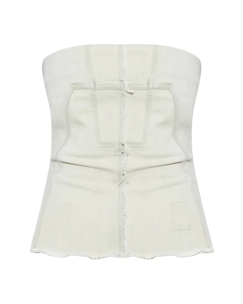 DRKSHDW by Rick Owens Raw-edge Bandeau Top Neutrals