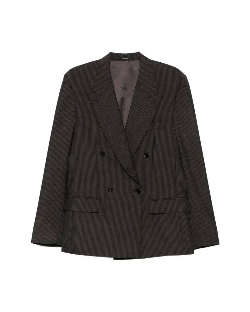 Gucci Pinstriped Double-breasted Jacket Brown
