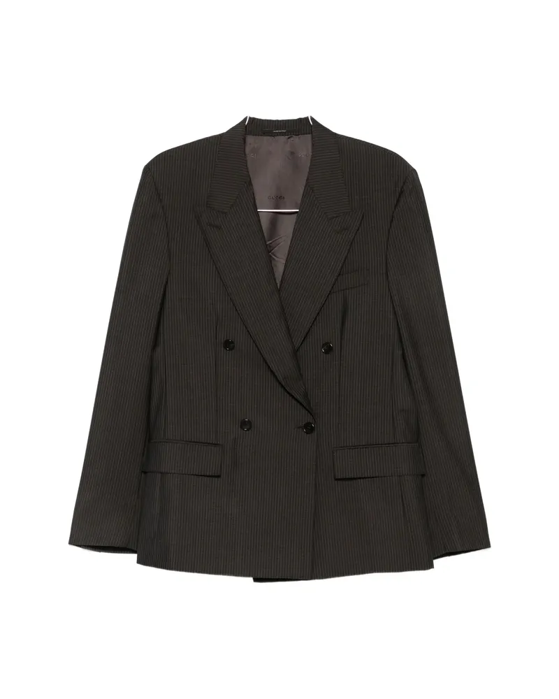 Gucci Pinstriped Double-breasted Jacket Brown