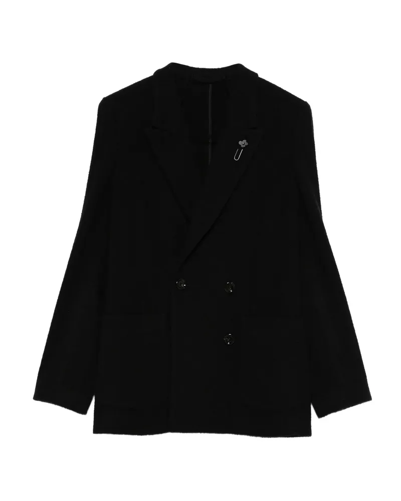 LARDINI Double-breasted Blazer Black