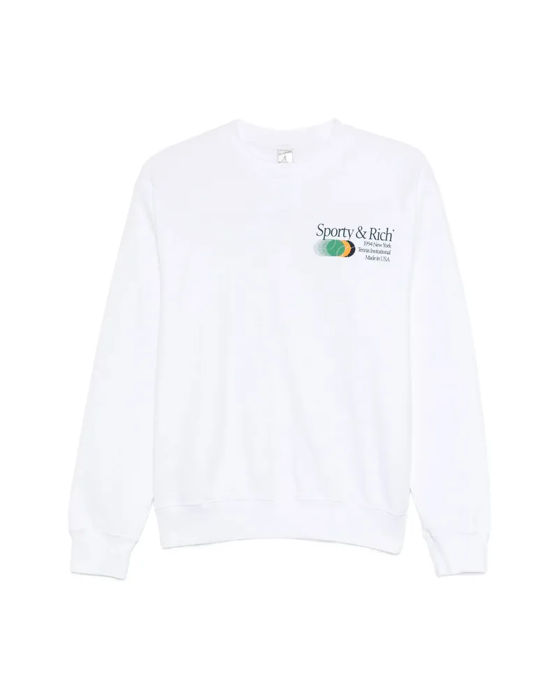 SPORTY & RICH Invitational Cew-neck Sweatshirt White