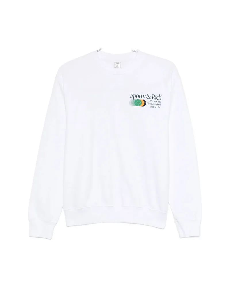 SPORTY & RICH Invitational Cew-neck Sweatshirt White