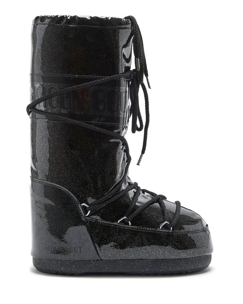 Moon Boot Icon Glitter Snow Boots Black