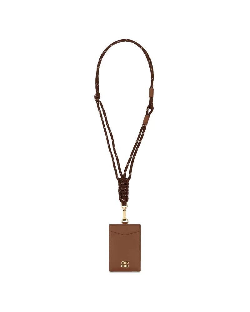 Miu Miu Leather Card Holder Brown