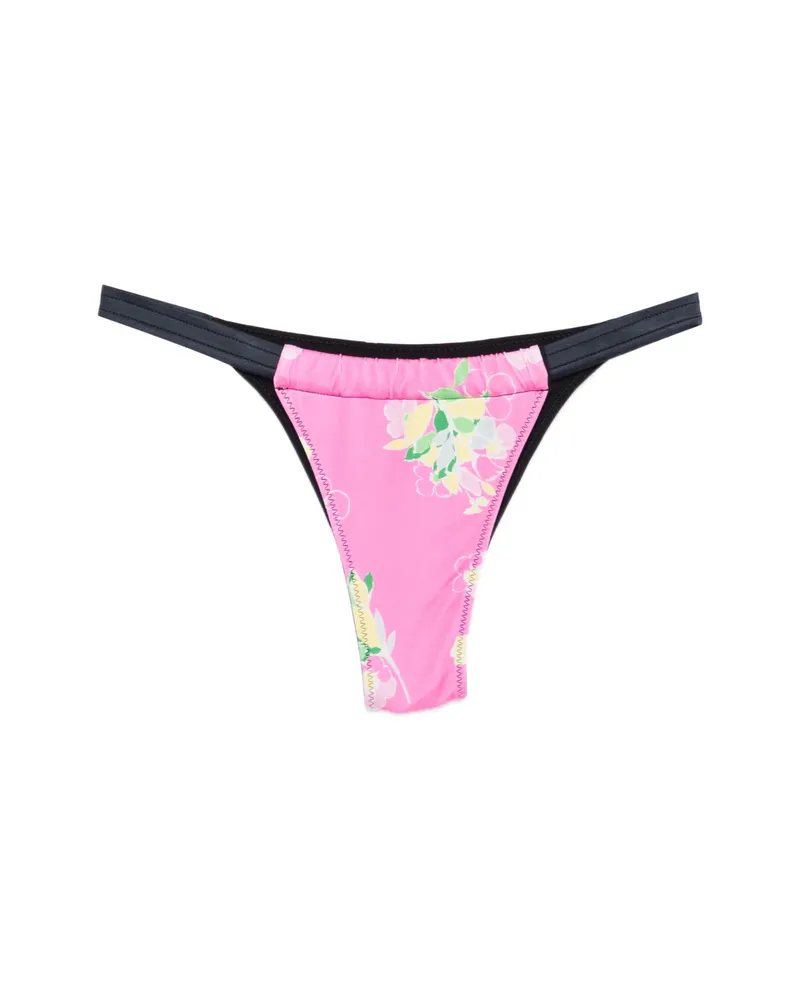 Frankies Bikinis Amore Floral-print Bikini Bottom Pink