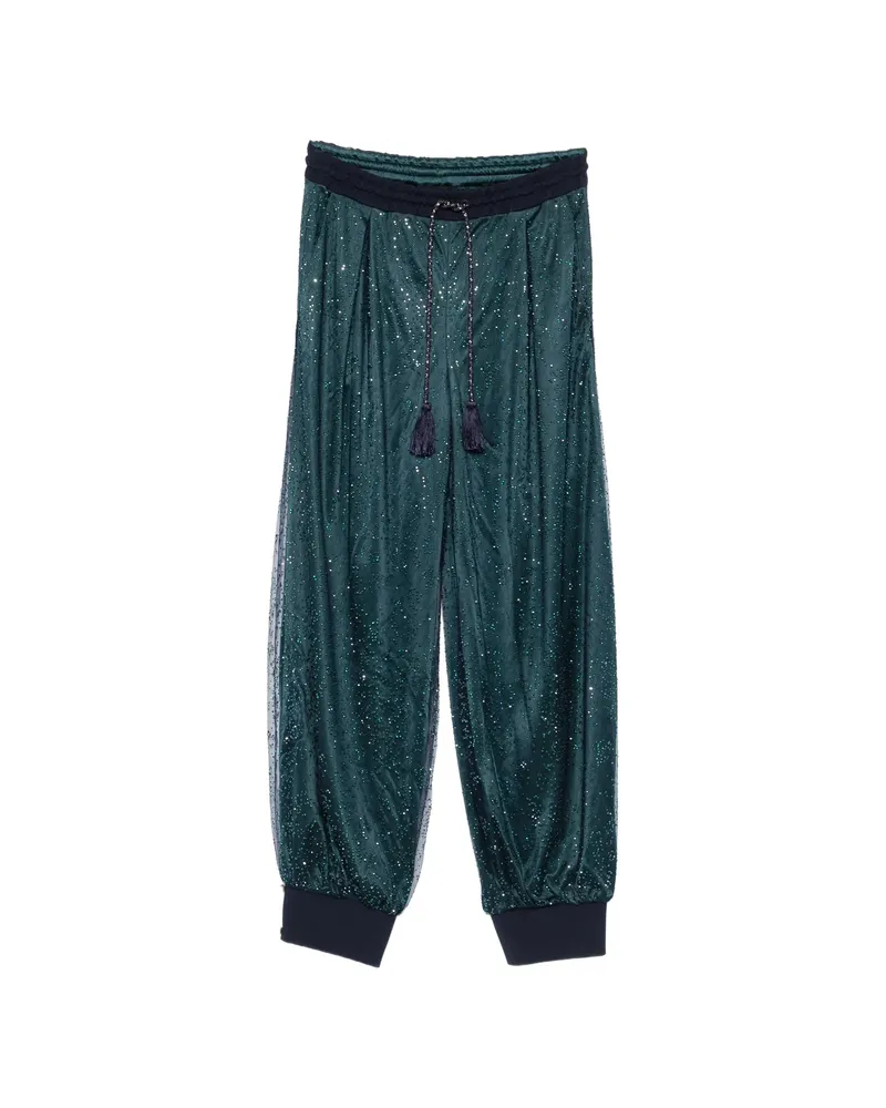 Giorgio Armani Tassel Drawstring Trousers Blue