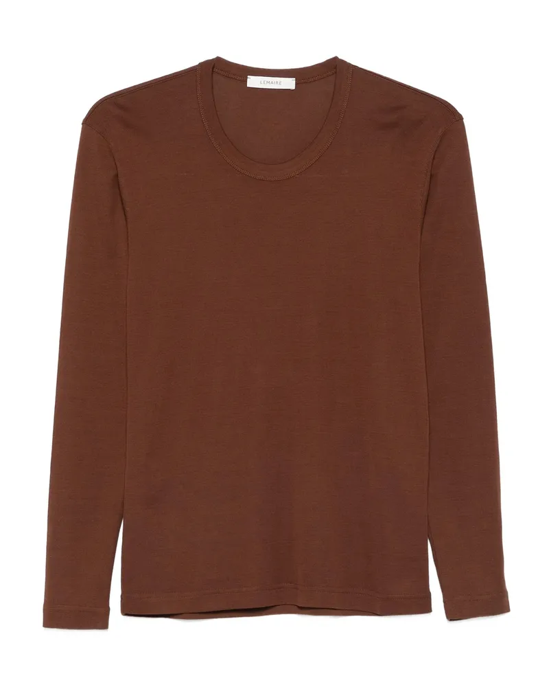 Christophe Lemaire Long-sleeve Cotton T-shirt Brown