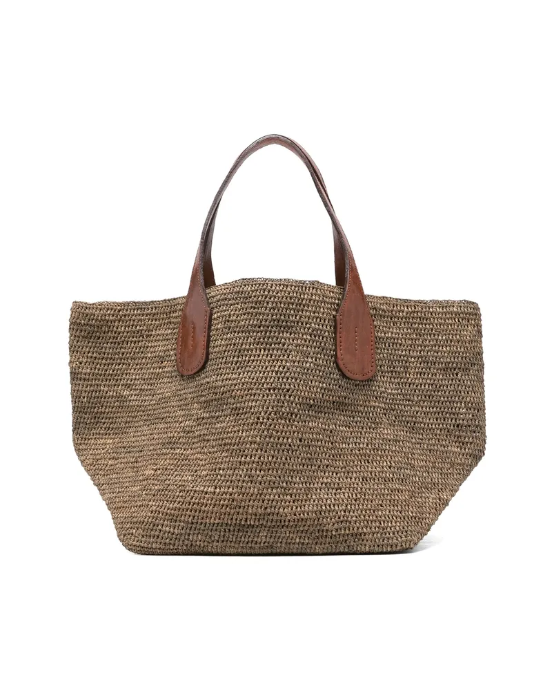 IBELIV Tokyo II Handles Woven Tote Bag Brown