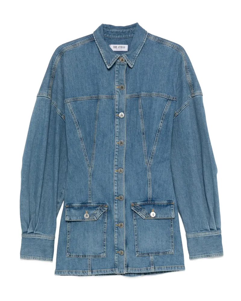 ATTICO Buttoned Mini Dress Blue