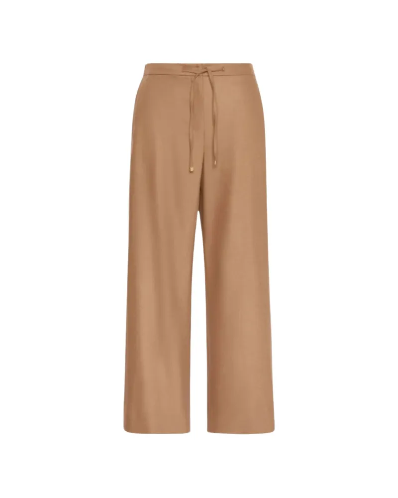 Max Mara Drawstring Wide-leg Trousers Brown