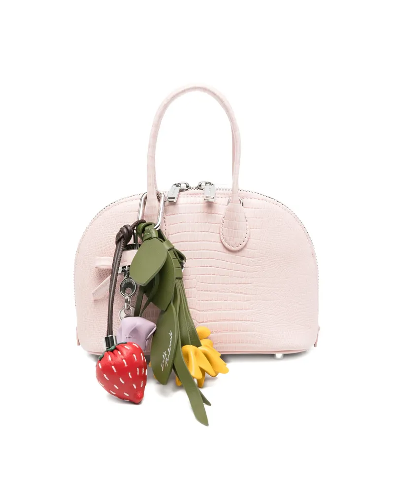 Self-Portrait Floral-charm Mini Bag Pink